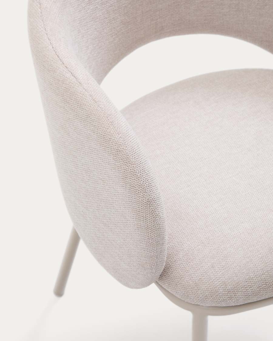 Maina chair in beige and steel legs in a beige finish, FSC Mix Credit