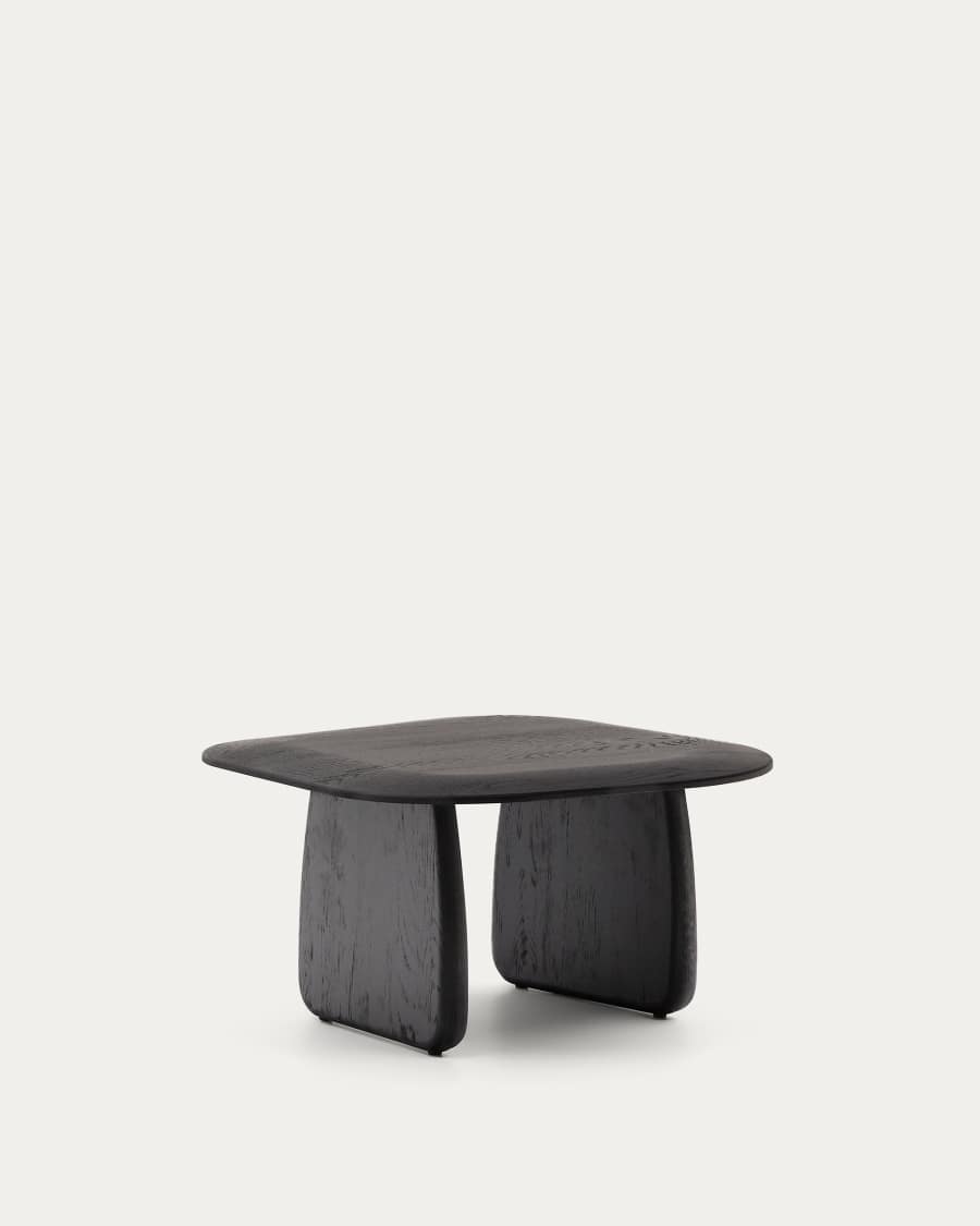 Pirita side table made from solid oak wood in a black finish, 70.6 x 70 cm FSC 100%