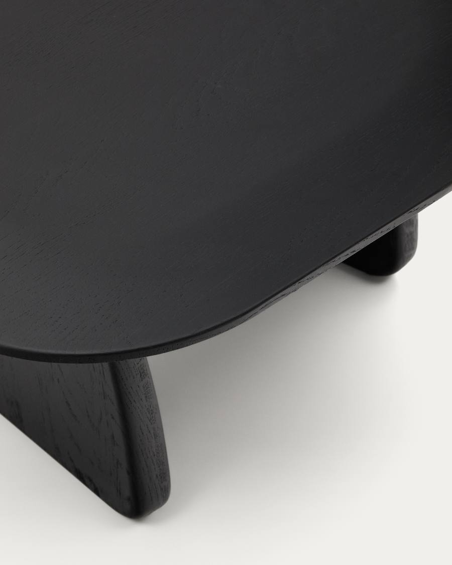 Pirita side table made from solid oak wood in a black finish, 70.6 x 70 cm FSC 100%