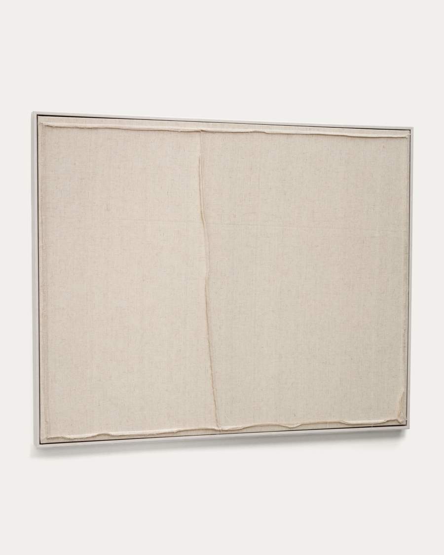 Maha white wall hanging with horizontal line 82 x 102 cm