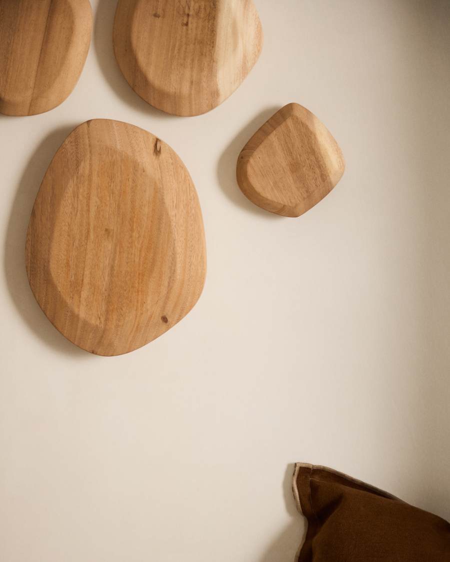 Selem Set of 4 mungur wood wall panels