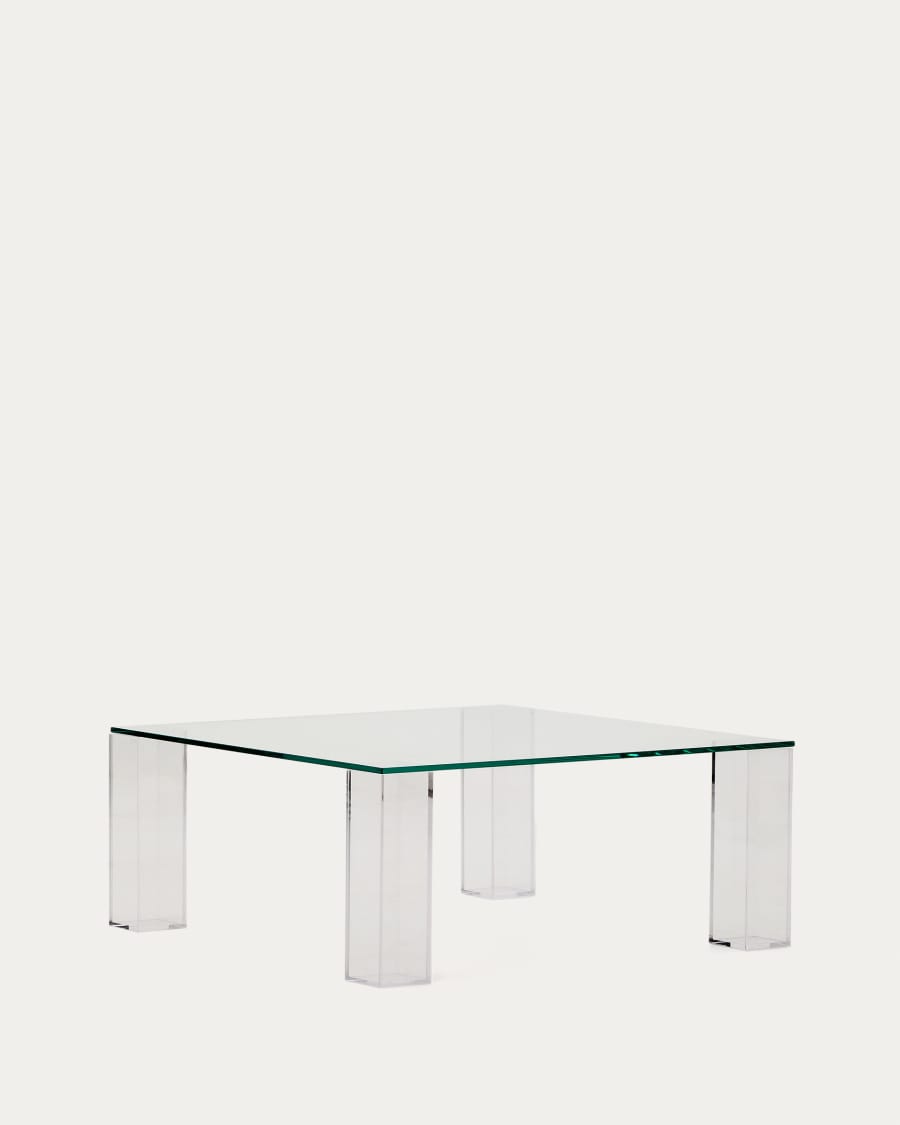Adularia transparent, tempered-glass side table, 85 x 85 cm