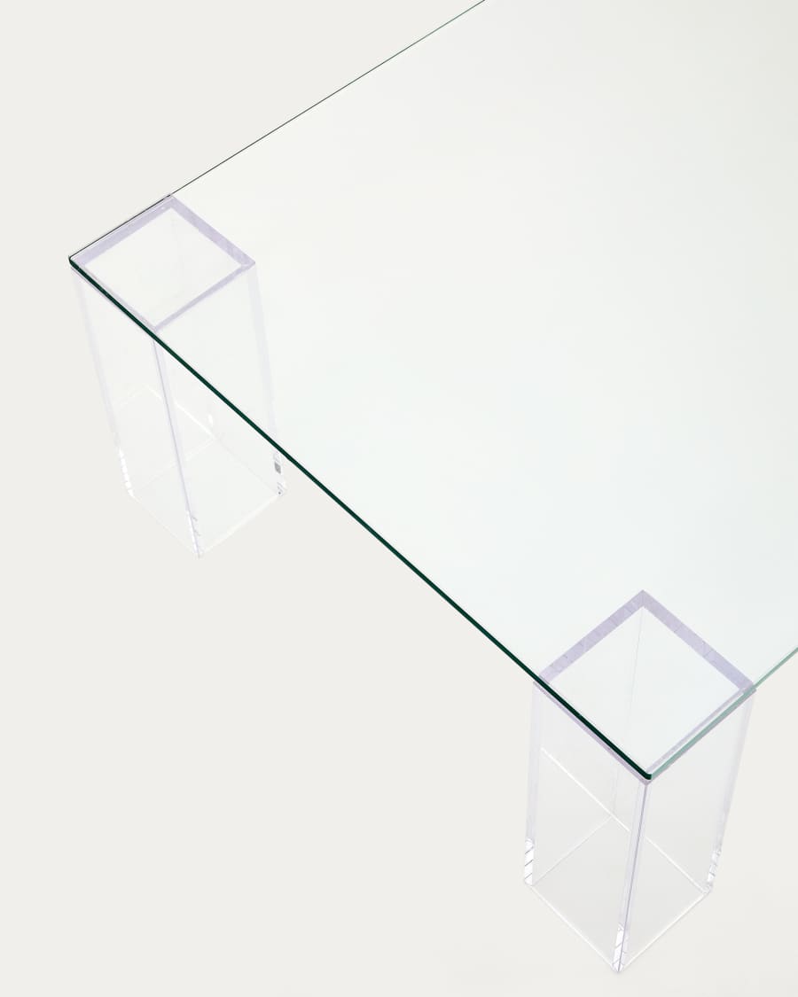 Adularia transparent, tempered-glass coffee table, 140 x 60 cm