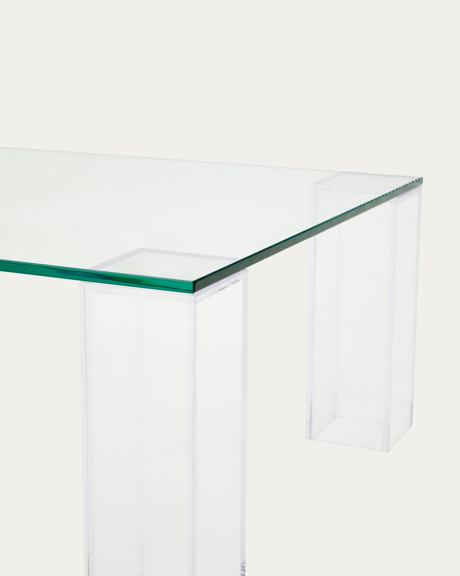 Adularia transparent, tempered-glass coffee table, 140 x 60 cm