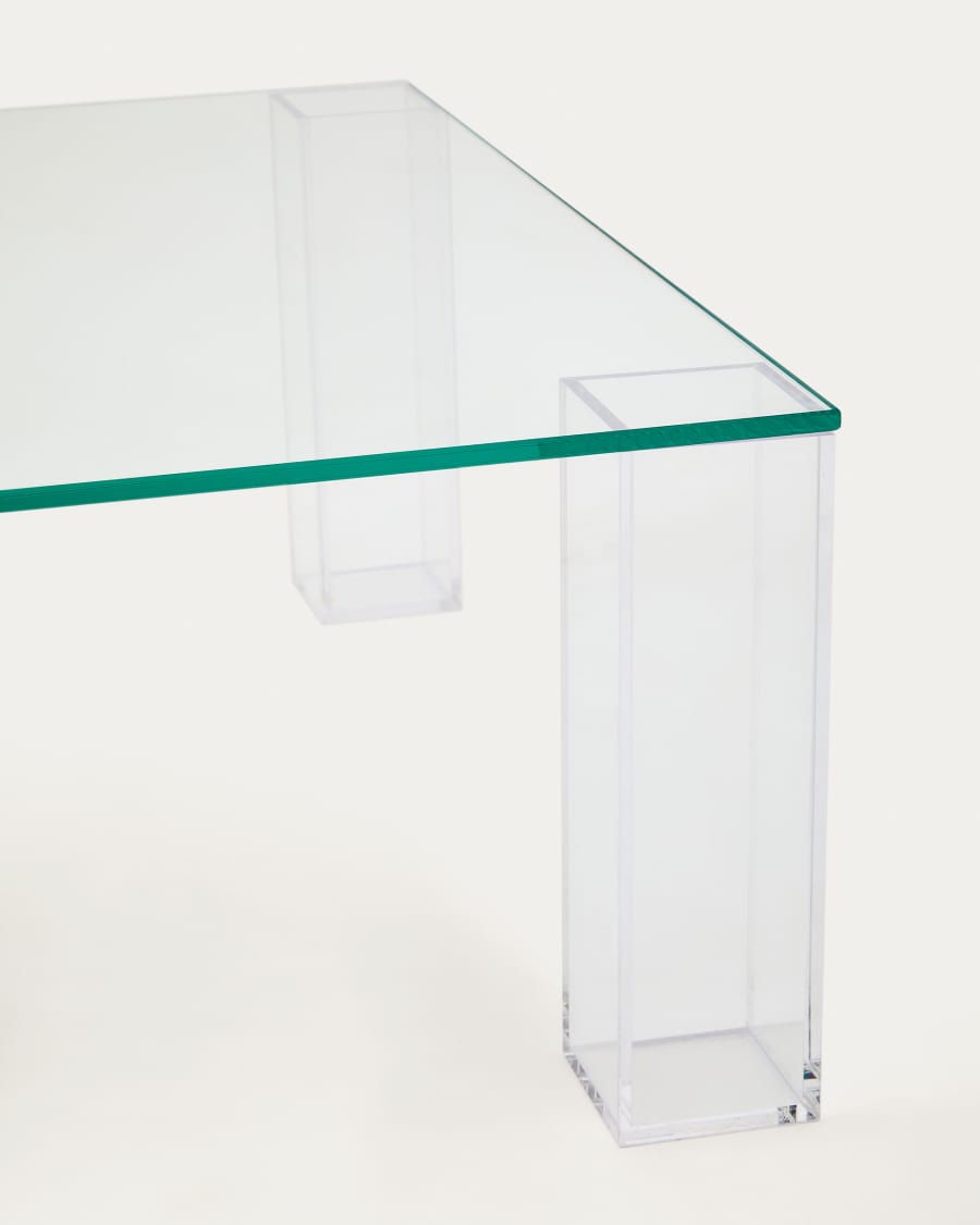 Adularia transparent, tempered-glass side table, 85 x 85 cm