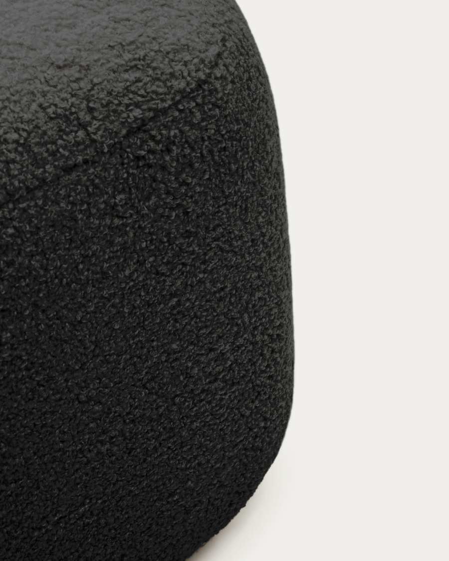 Martina black bouclé footrest 123 x 85 cm