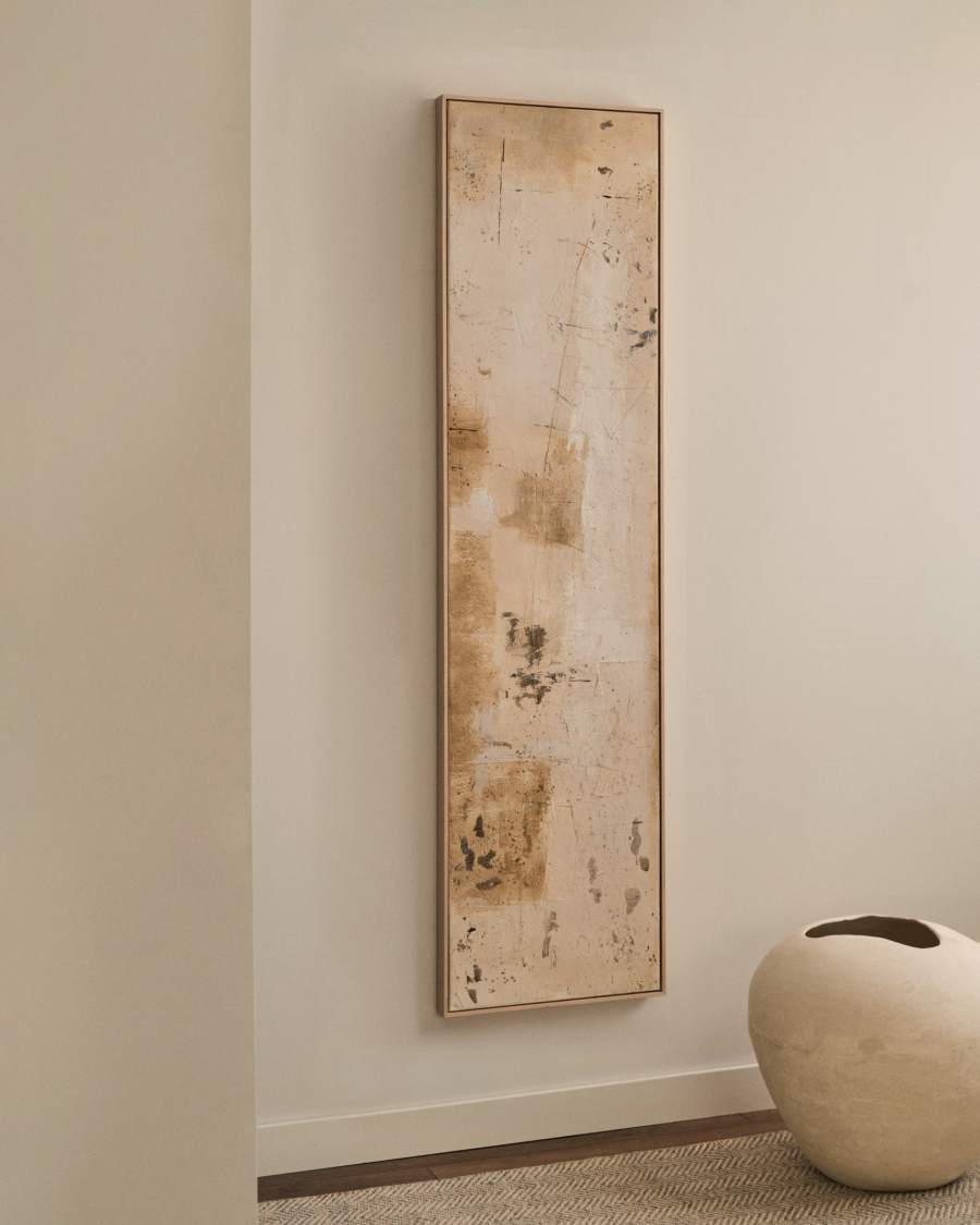 Abstraktes Bild Silpa dunkelbeige 182 x 47 cm