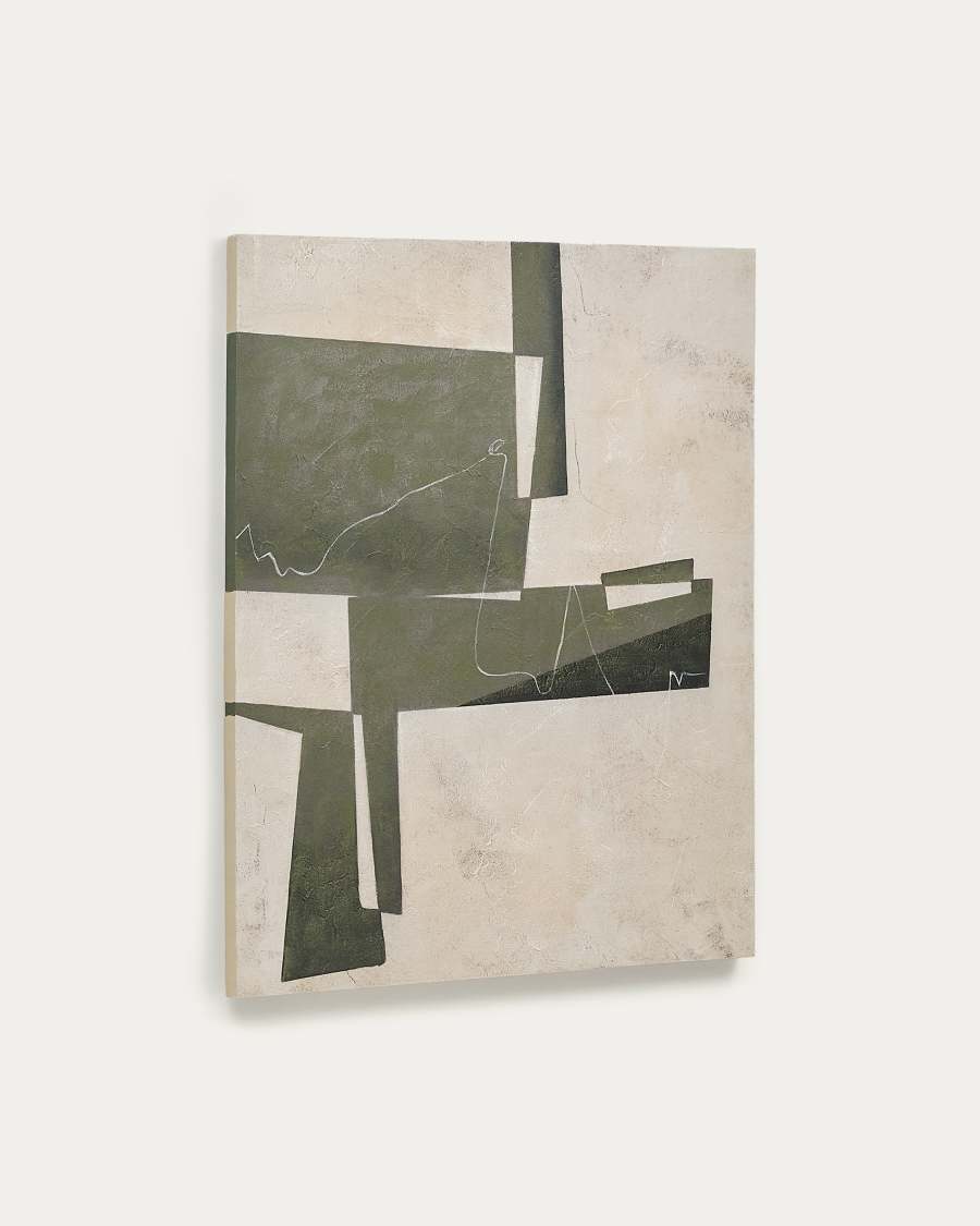 Fida, green abstract canvas, 118 x 94 cm