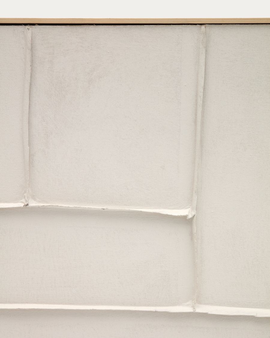 Klis white linen picture with geometric shapes, 120 x 200 cm