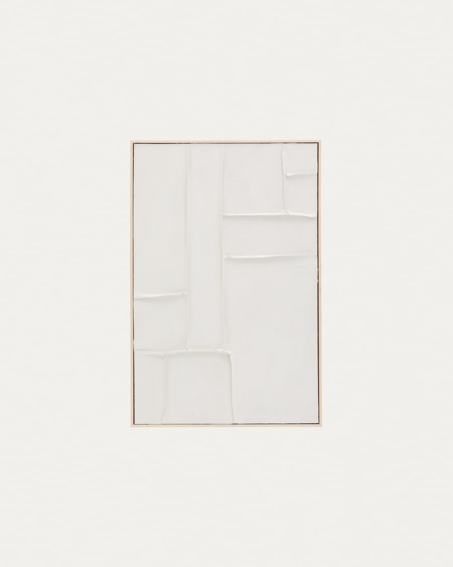 Klis white linen picture with geometric shapes, 60 x 90 cm