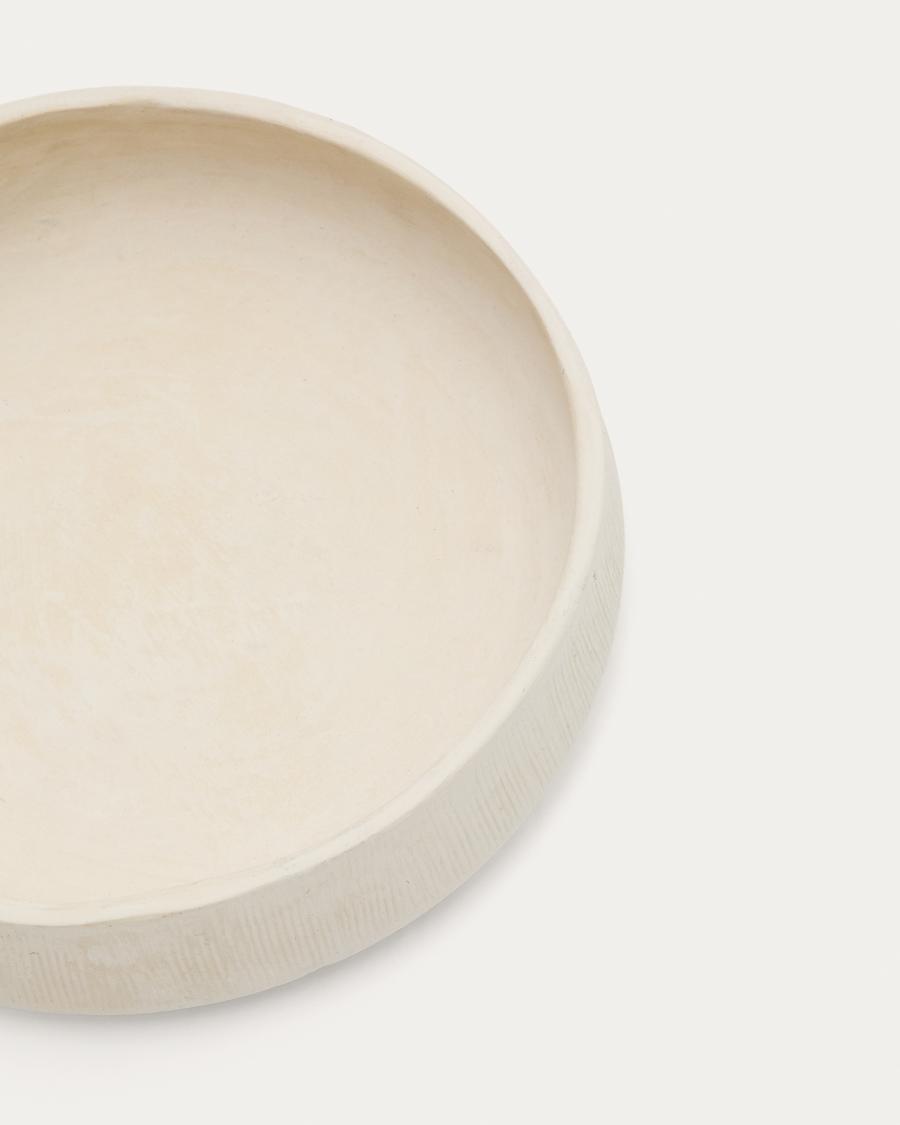 Dekoschale Anse aus weißem Pappmaché Ø 30 cm