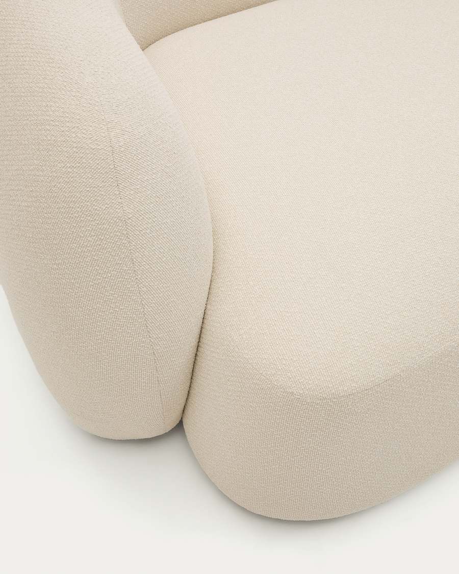 Martina ecru chenille 3-seater modular sofa with right chaise longue 287cm