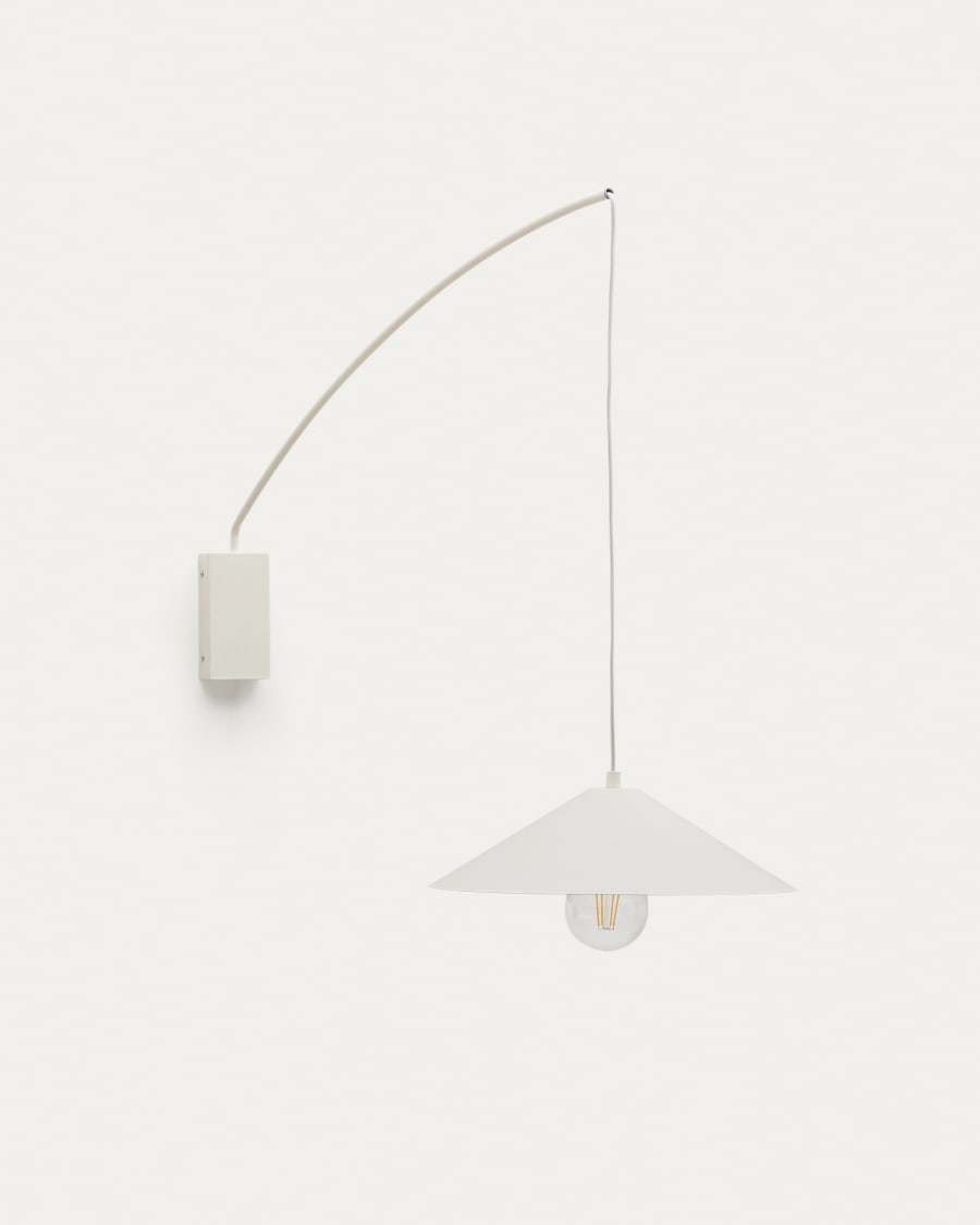 Applique Kally en métal peint beige adaptateur UK