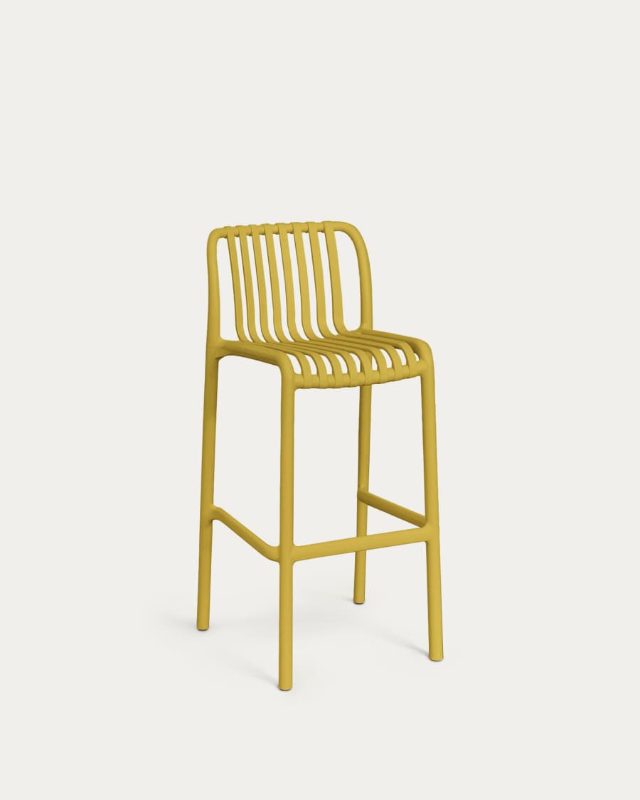 Isabellini stackable outdoor stool in yellow 75 cm