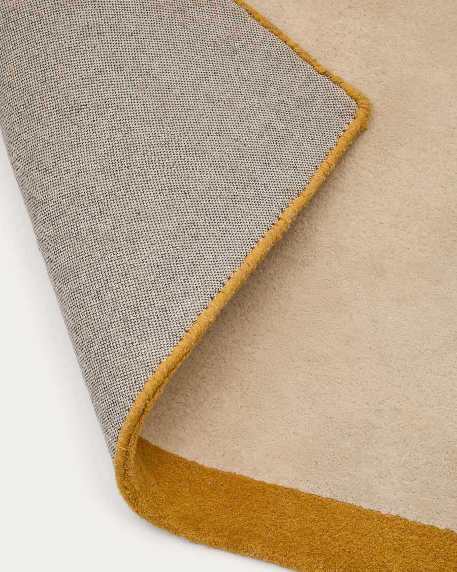Tappeto Nalim 100% in cotone beige e mostarda 90 x 150 cm