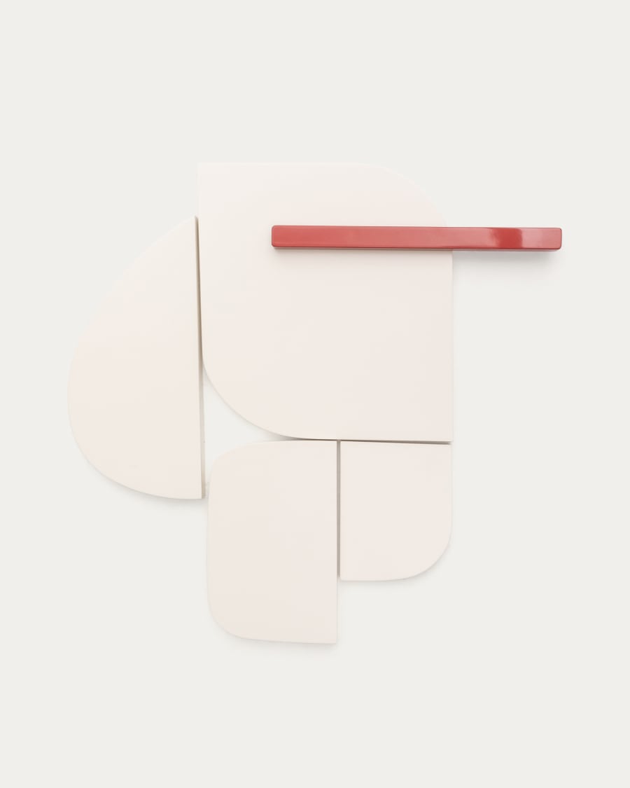 Danei white and red wall panel, 65 x 60 cm