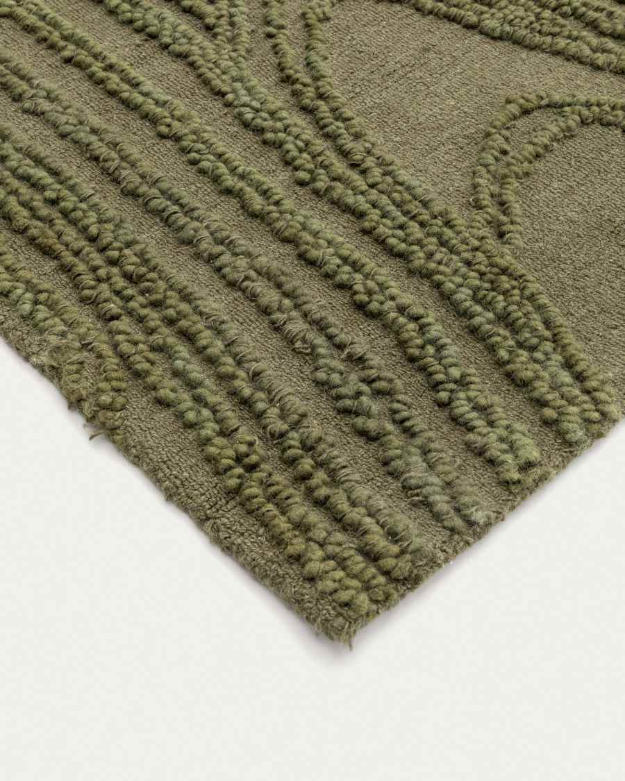 Veiza wollen vloerkleed groen 160 x 230 cm