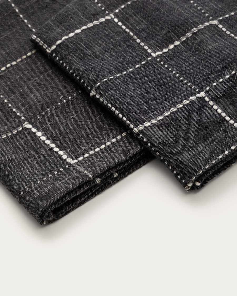 Ensemble Ersen de 2 serviettes 100 % coton noir