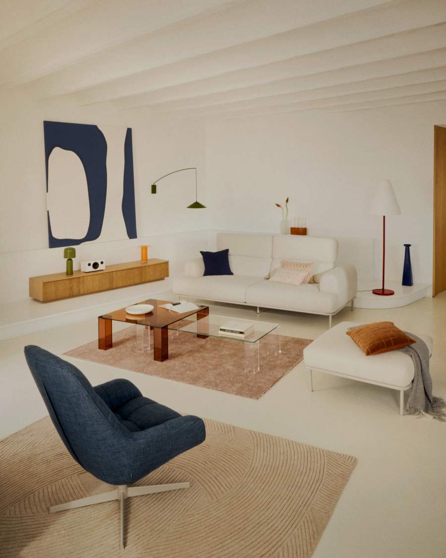 Φωτιστικό δαπέδου Navat από μέταλλο με βαμμένο φινίρισμα τερακότα