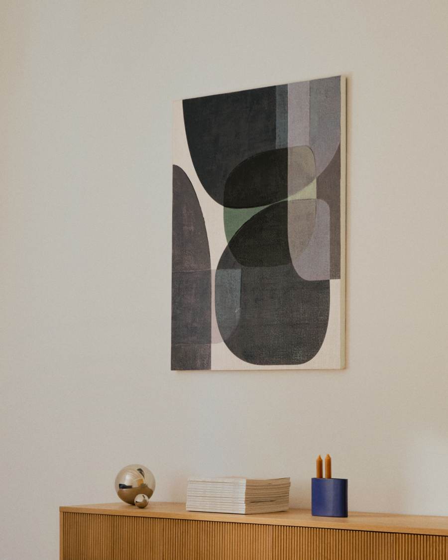 Tela astratta Nemsa blu e verde 100 x 80 cm