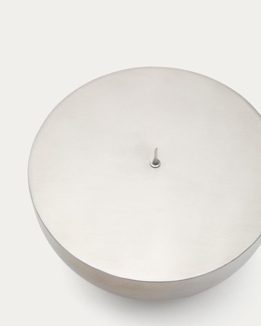 Quira large candle holder in silver-plated stainless steel
