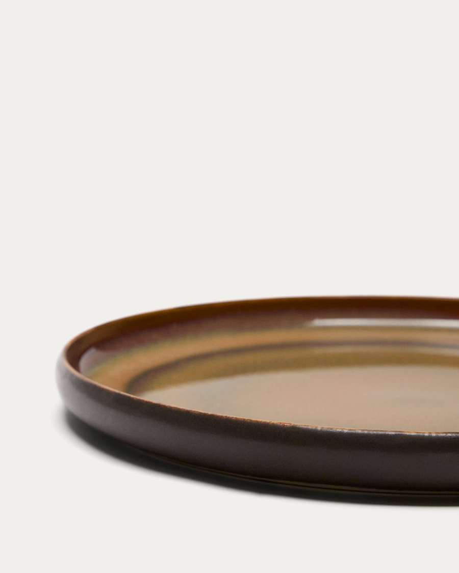 Brown ceramic Uilo flat plate
