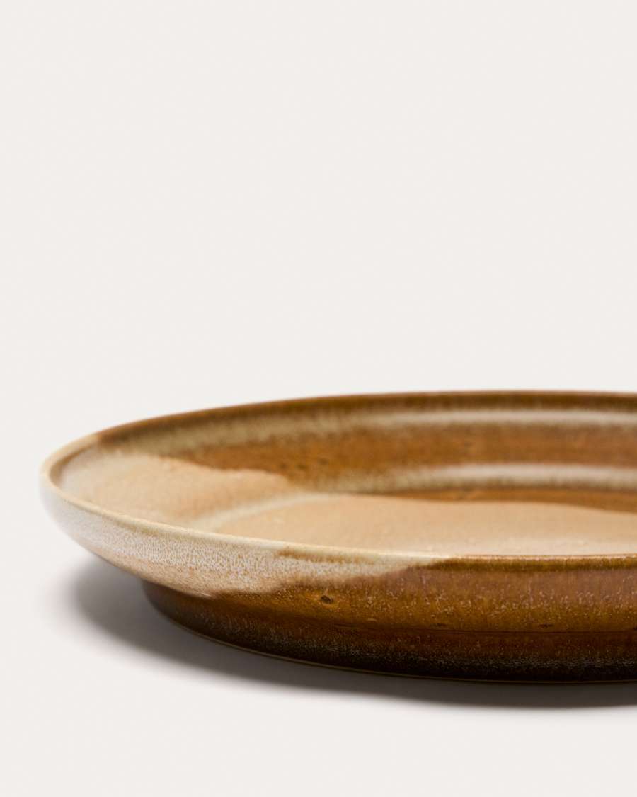 Brown ceramic Nagoli flat plate