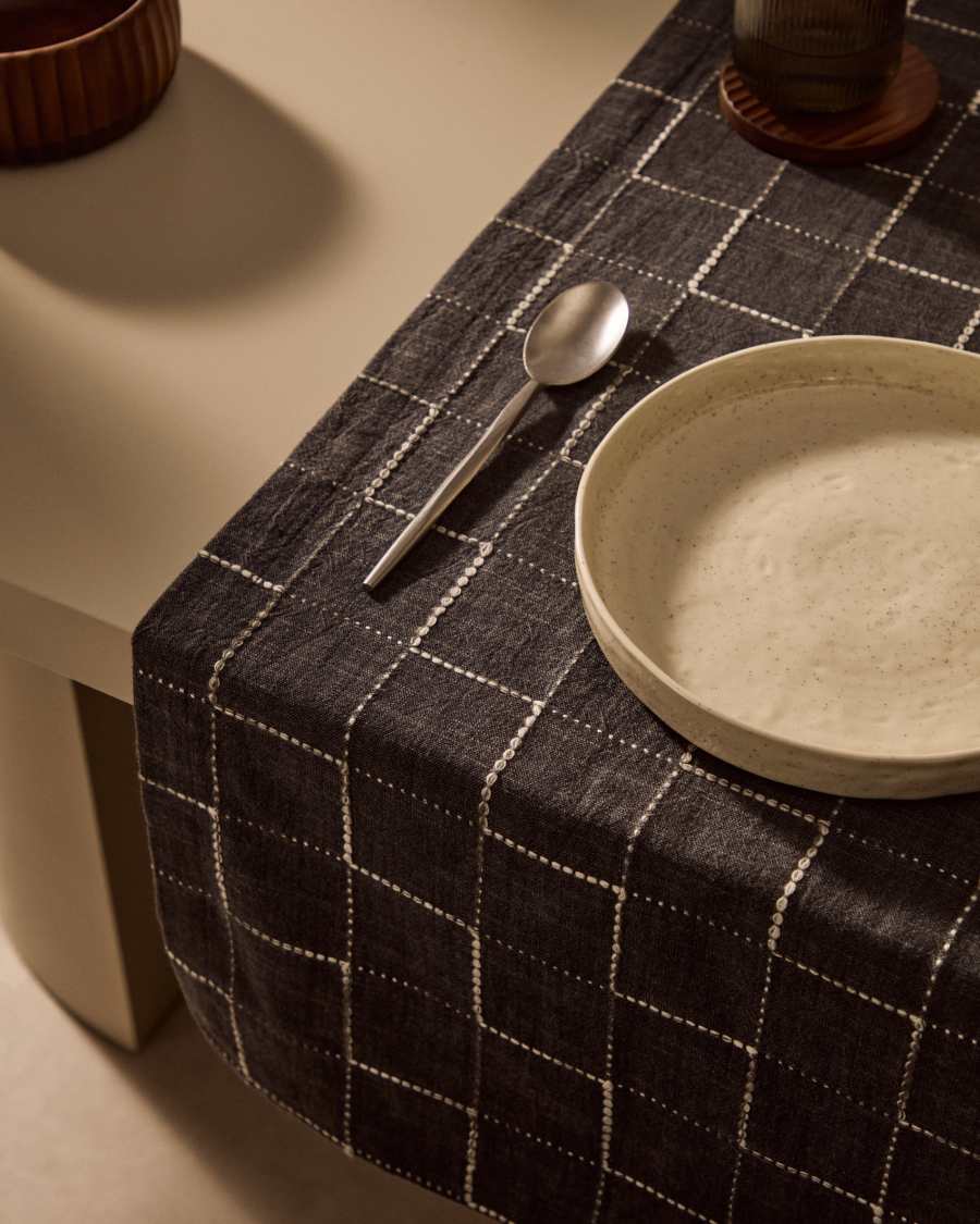 Ersen black, 100% cotton table runner, 50 x 160 cm