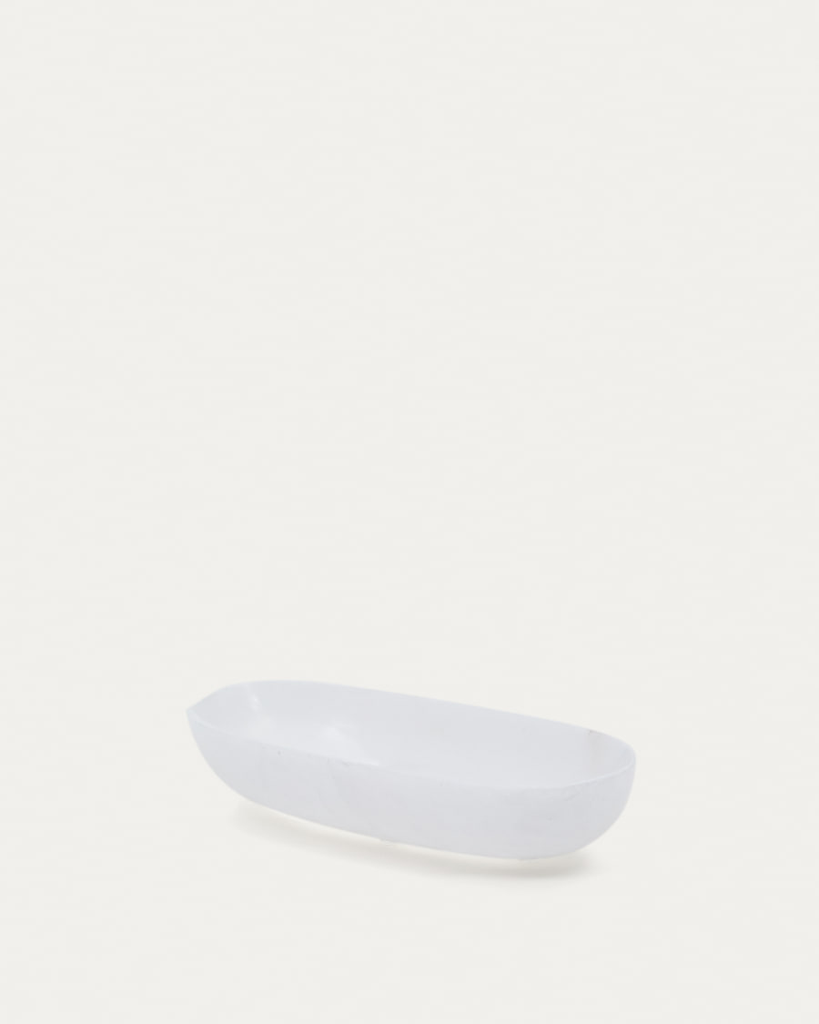 Eval white alabaster serving dish