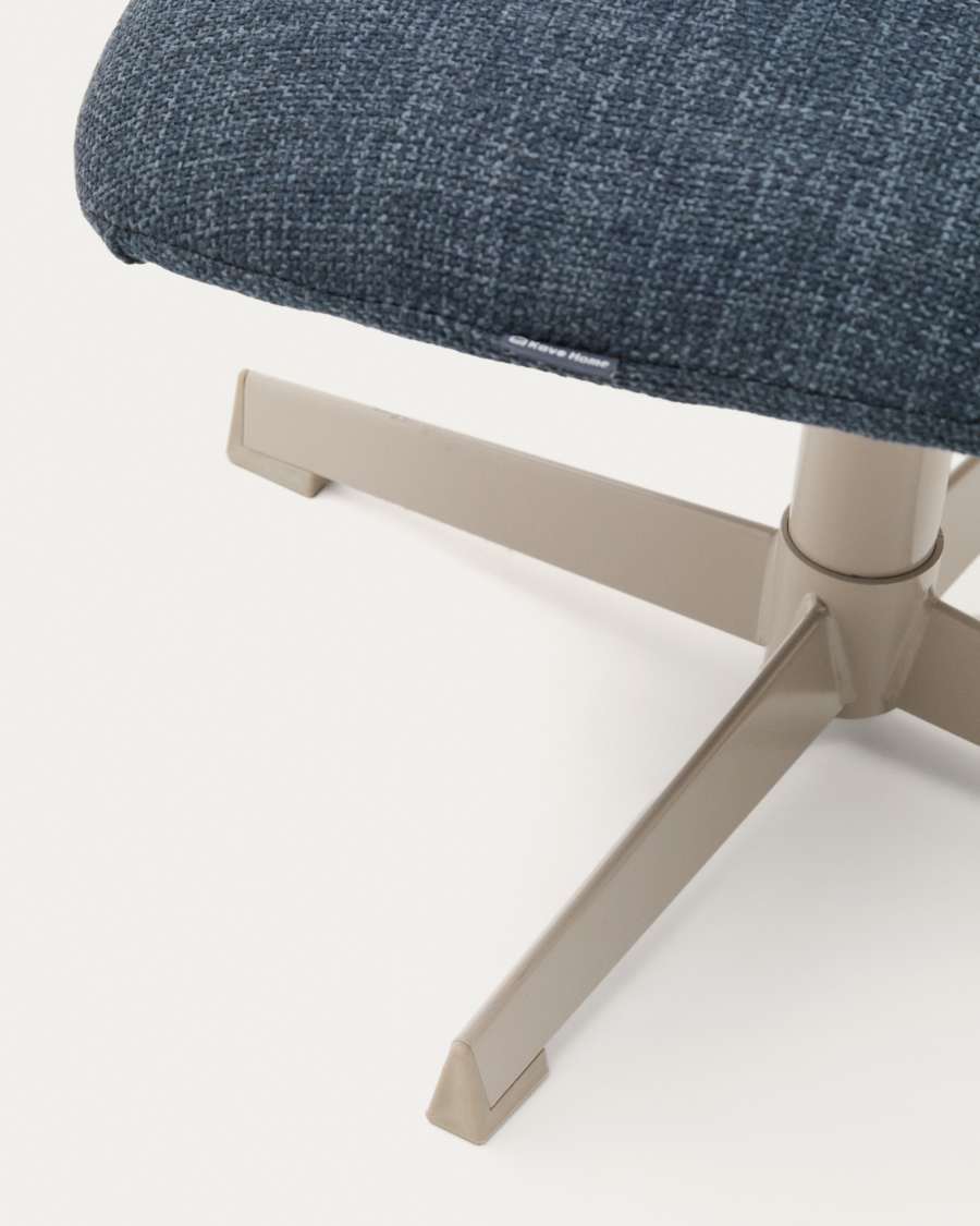 Jaspe blue footrest with grey-finished metal, FSC 100%