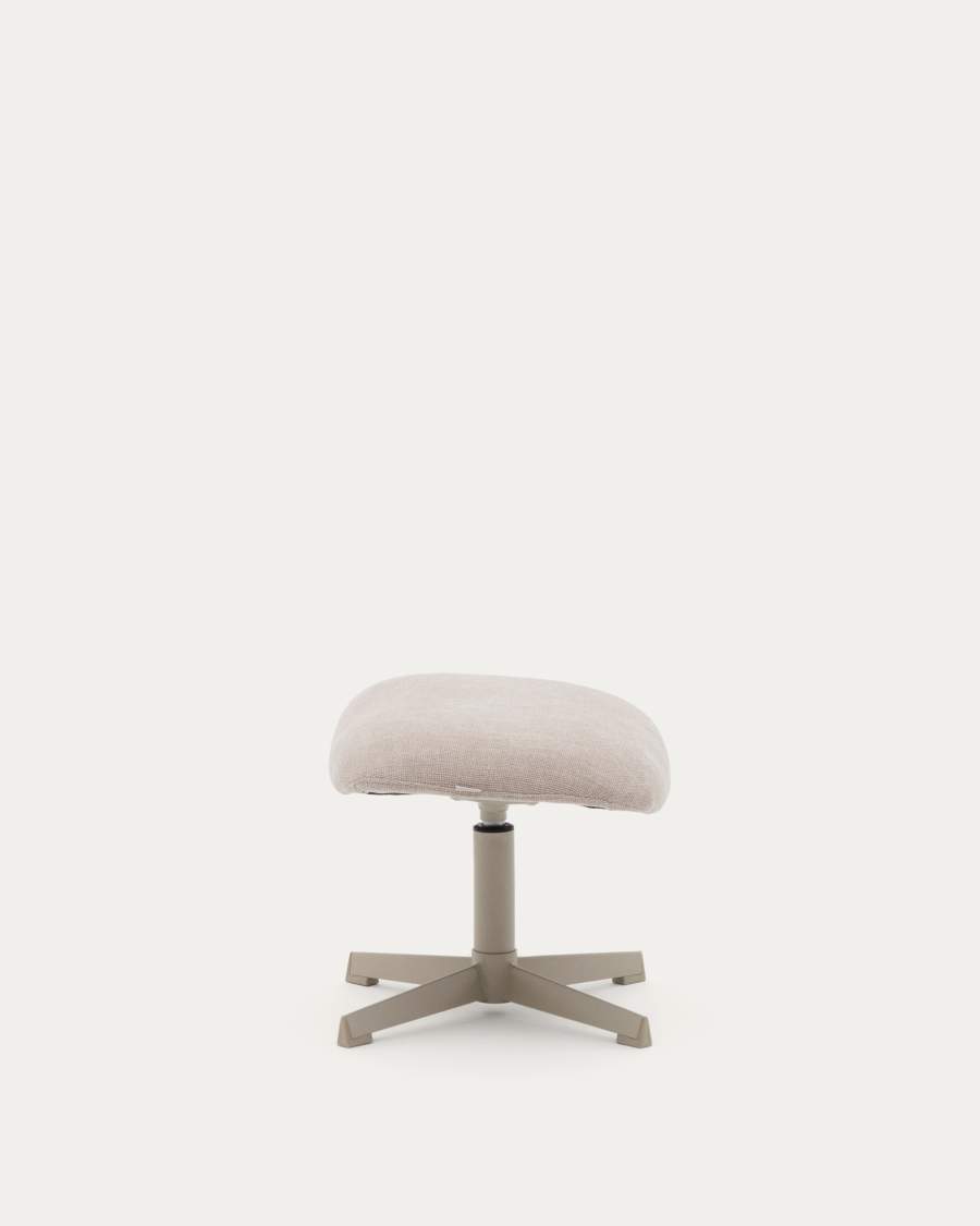 Jaspe beige footrest with grey-finished metal, FSC 100%