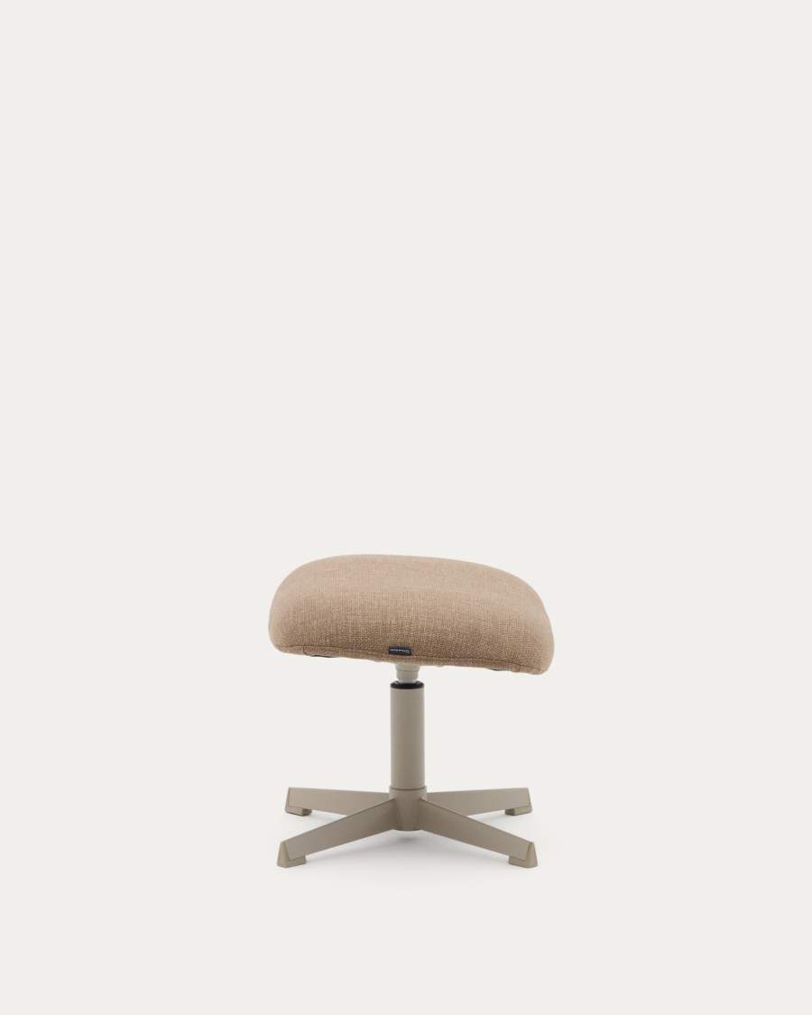 Jaspe light brown footrest with grey-finished metal, FSC 100%