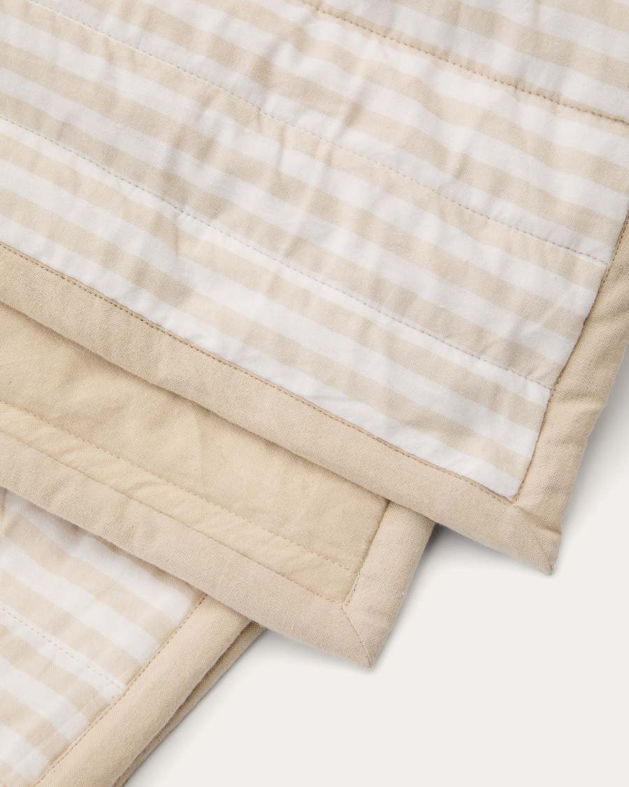Copriletto Sini in 100% cotone biologico beige per letti 90 cm