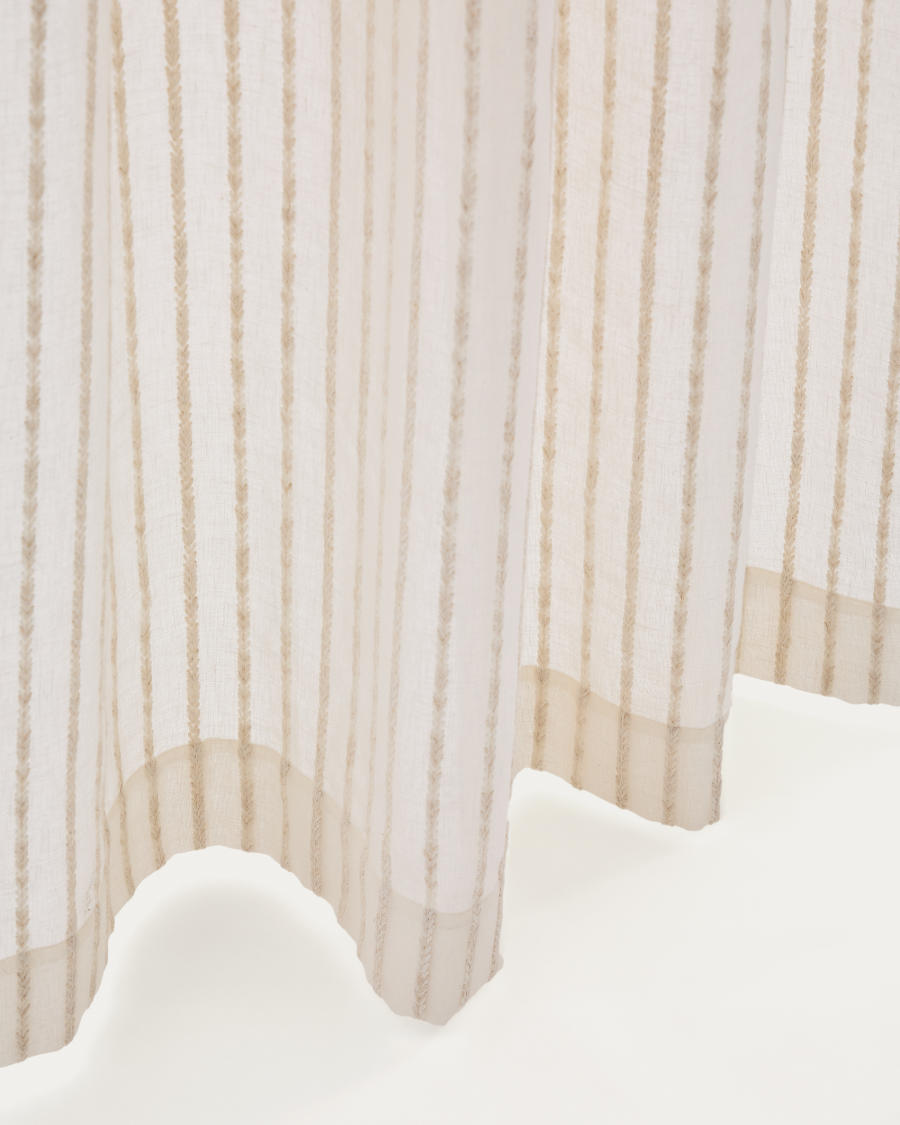 Rideau Arami avec broderie en jute tressé 140 x 270 cm