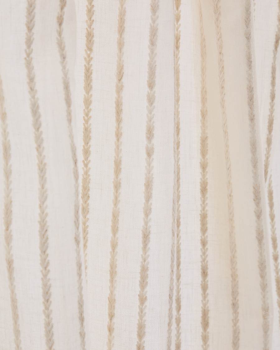 Rideau Arami avec broderie en jute tressé 140 x 270 cm