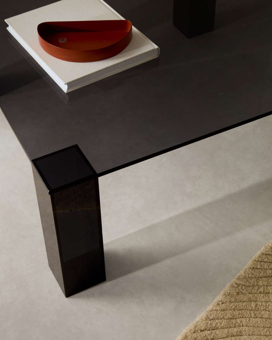 Adularia dark-grey, tempered-glass side table, 85 x 85 cm
