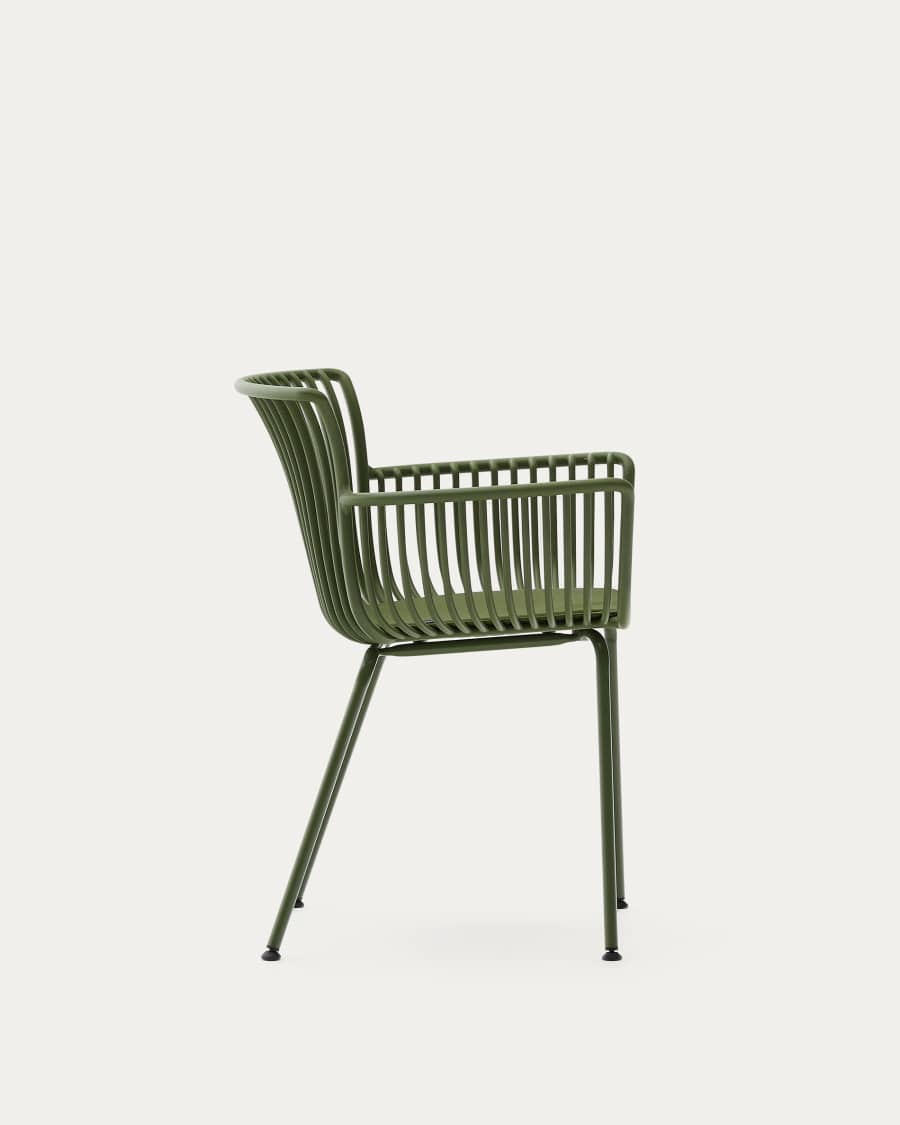 Surpika outdoor chair with green steel legs