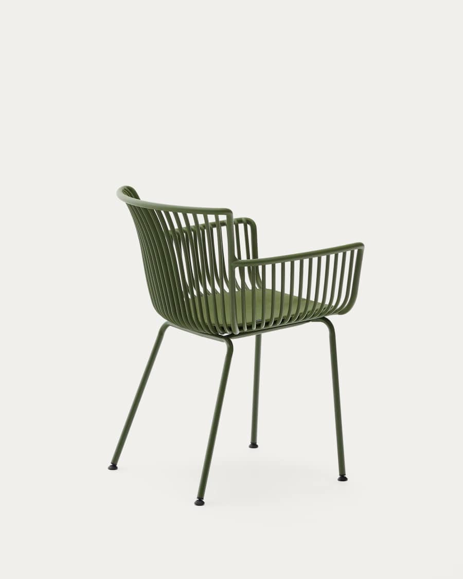 Surpika outdoor chair with green steel legs