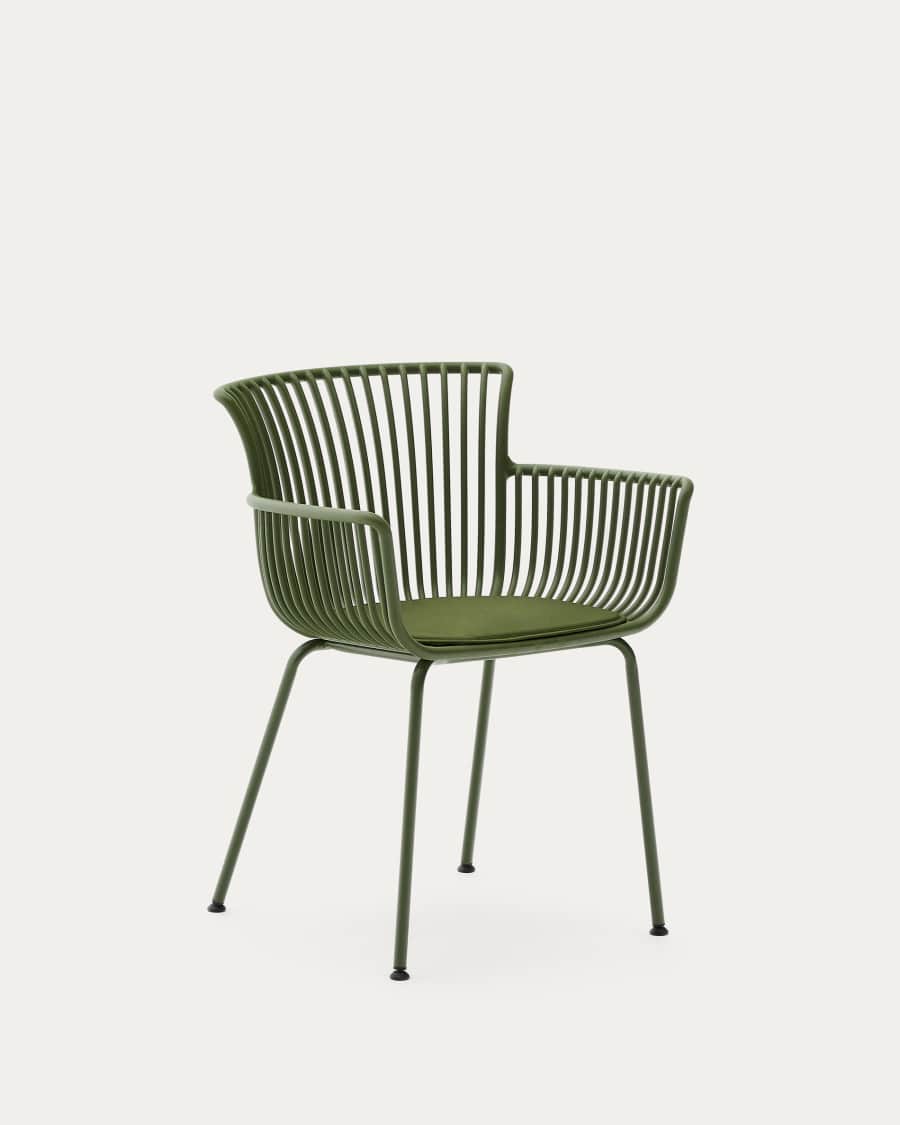 Surpika outdoor chair with green steel legs