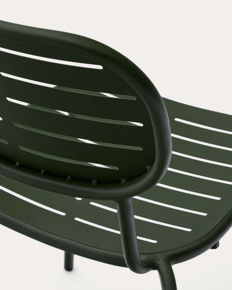 Brai stackable outdoor chair in green galvanised steel
