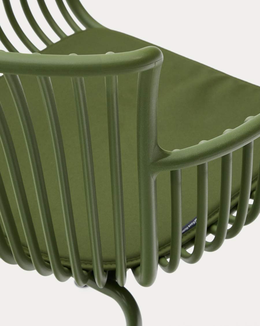 Surpika outdoor chair with green steel legs