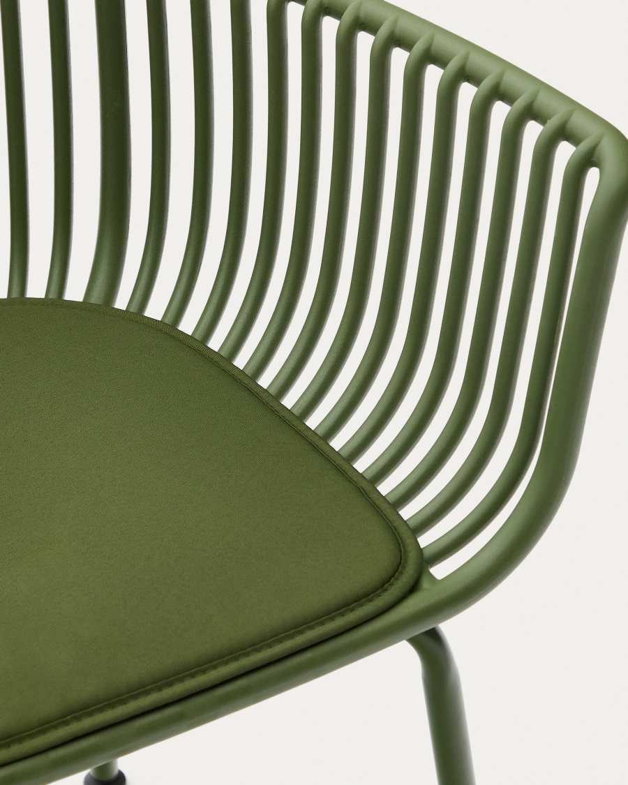 Surpika outdoor chair with green steel legs