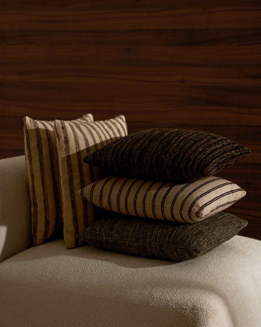 Gulbe cushion cover in multi-coloured silk and cotton, 45 x 45 cm