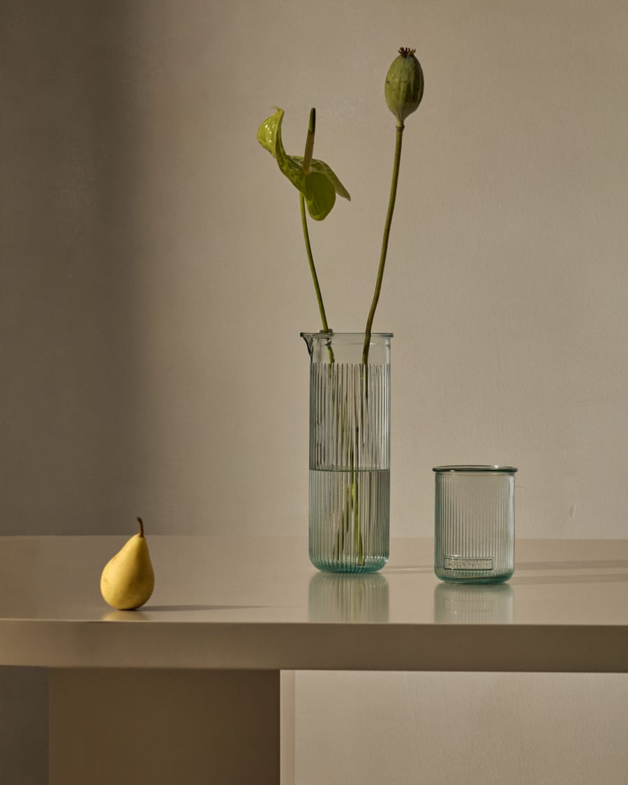 Milma transparent recycled glass jug