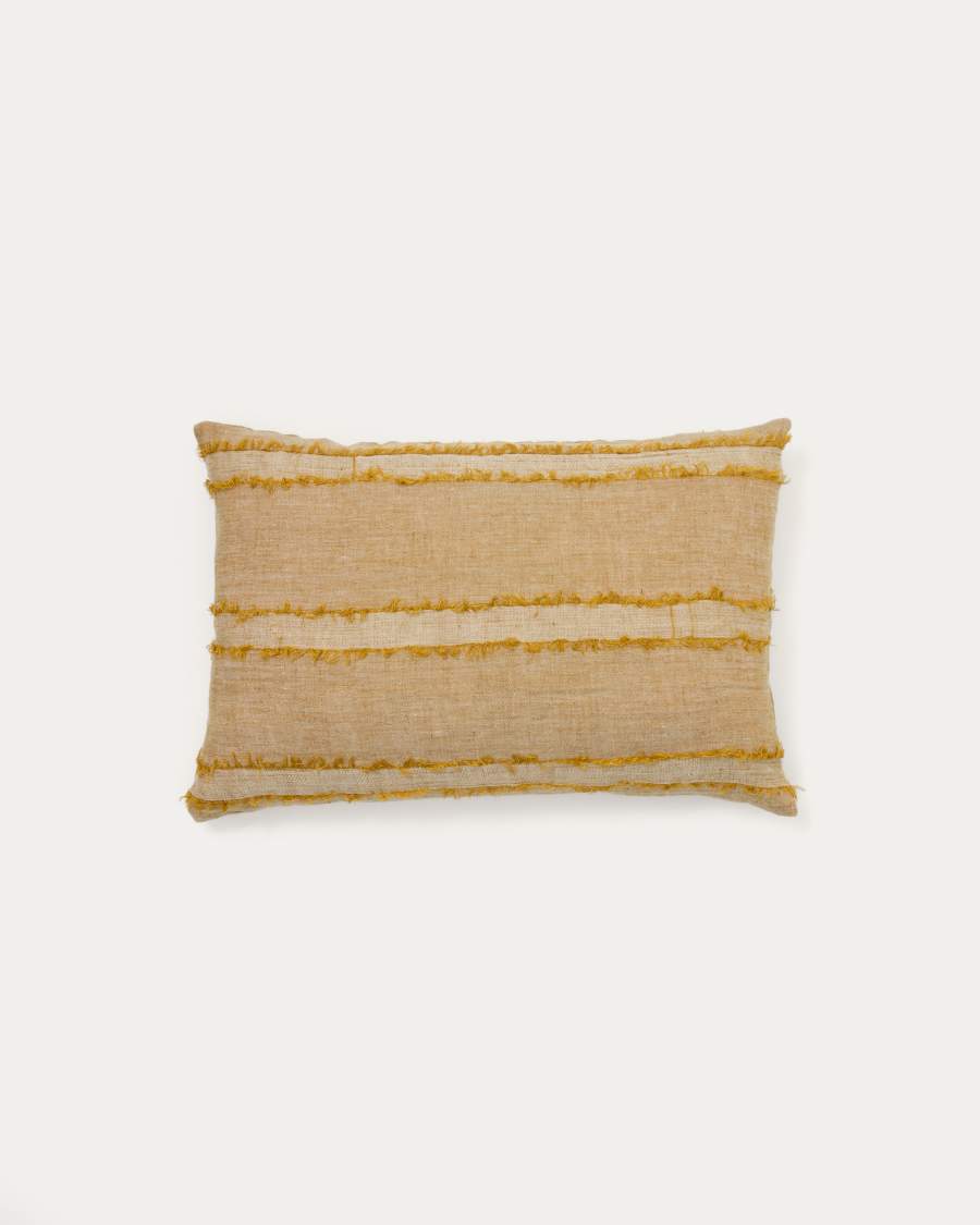 Neris mustard 100% linen cushion cover 40 x 60cm