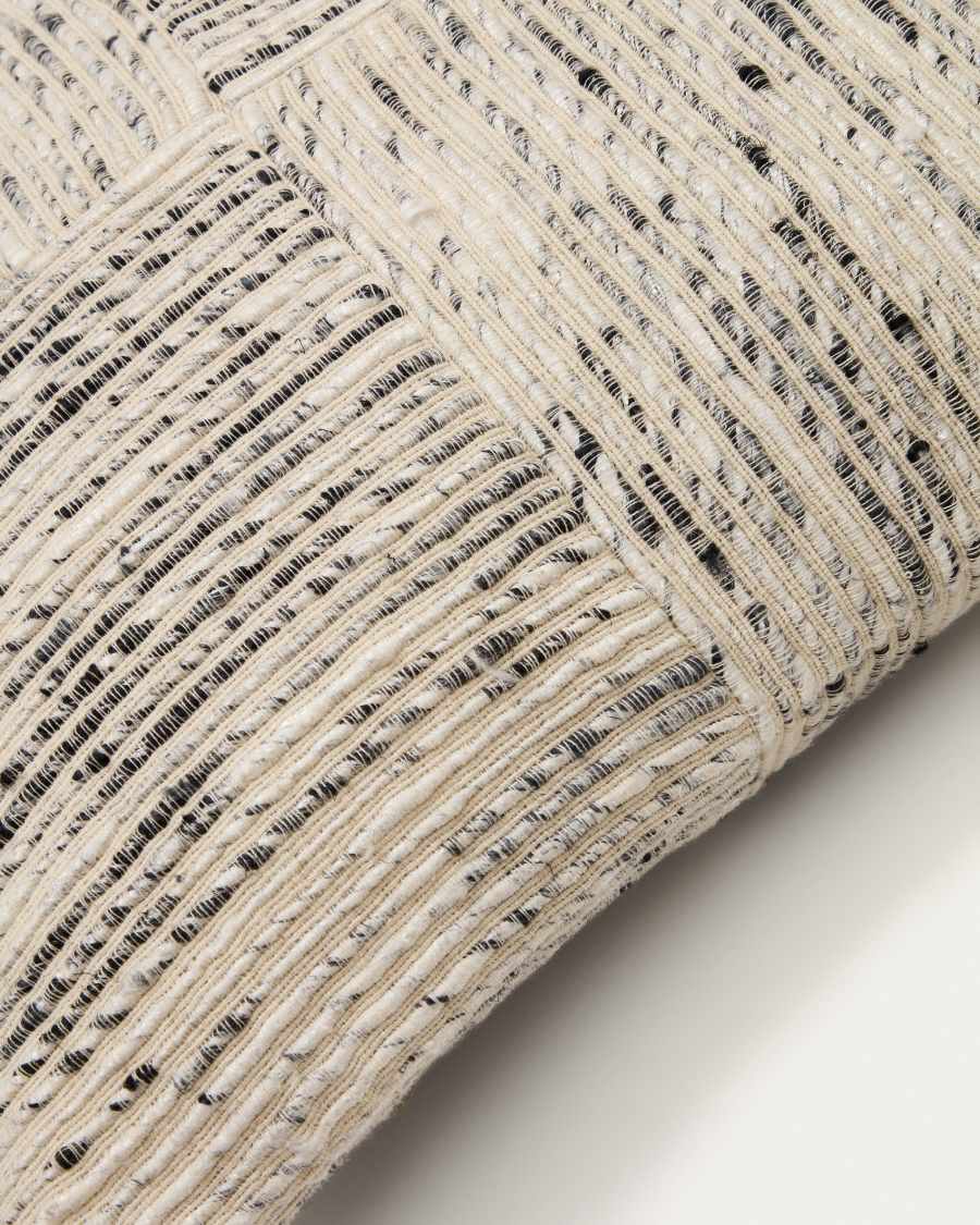 Anuba beige and black checked jacquard cushion cover 45 x 45cm