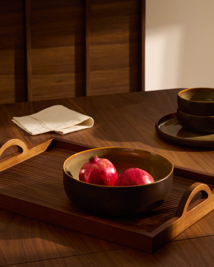 Ciotola grande Uilo in ceramica marrone