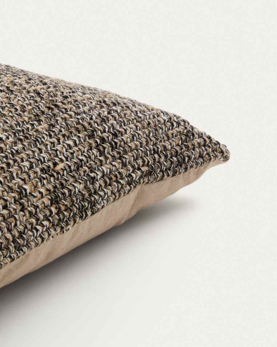 Tivra black cotton and jute cushion cover 45 x 45cm