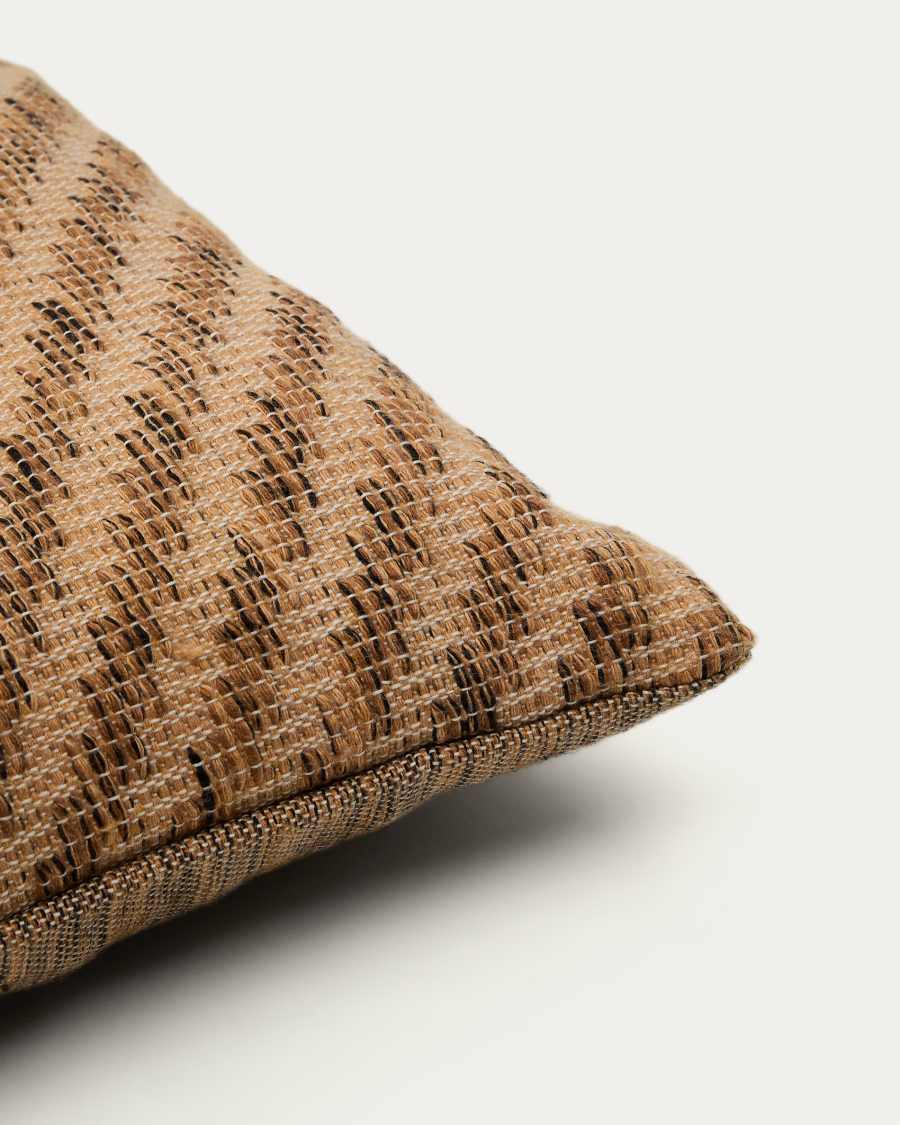 Housse de coussin Brenel 100% PET à rayures beige 50 x 50 cm