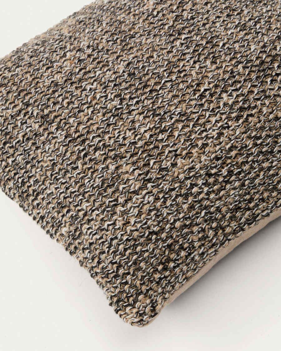 Tivra black cotton and jute cushion cover 45 x 45cm